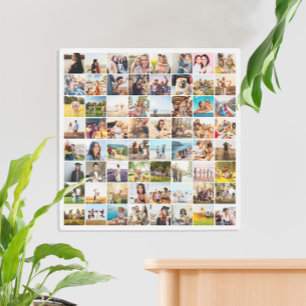 Simple Modern 64 Photo Collage Metal Print