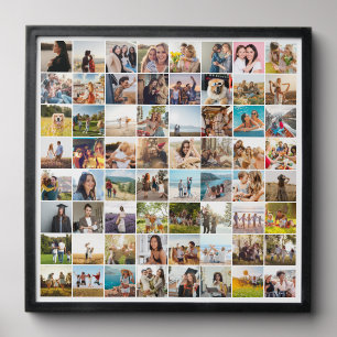 Simple Modern 64 Photo Collage Peel And Stick Photo Tile