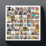 Simple Modern 64 Photo Collage Plaque<br><div class="desc">Create your own personalized photo collage plaque featuring 64 of your favorite pictures.</div>