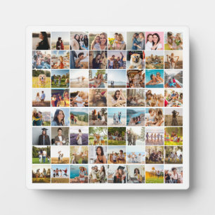 Simple Modern 64 Photo Collage Plaque