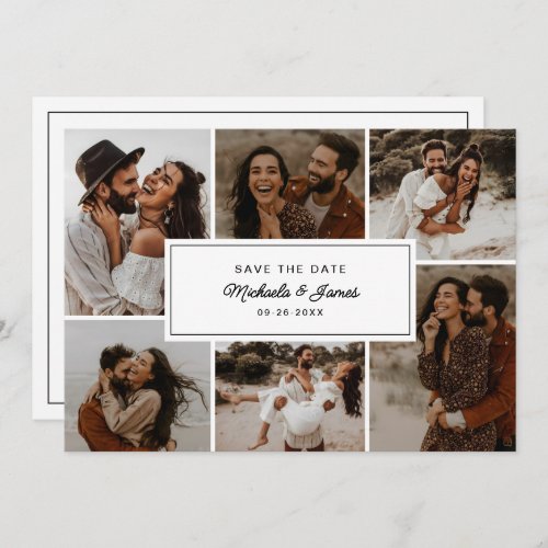 Simple Modern 6_Photo Elegant Script Wedding Save The Date
