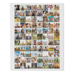 Simple Modern 88 Photo Collage Faux Canvas Print