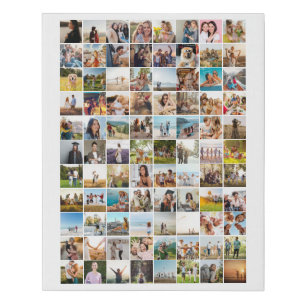 Simple Modern 88 Photo Collage Faux Canvas Print