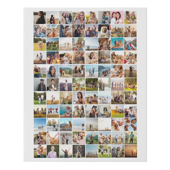 Simple Modern 88 Photo Collage Faux Canvas Print (Front)