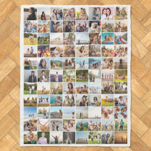 Simple Modern 88 Photo Collage Fleece Blanket