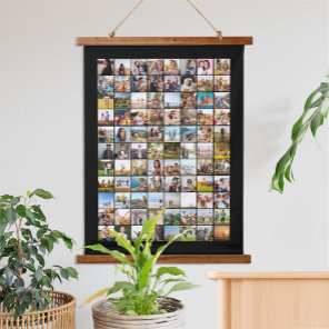 Simple Modern 88 Photo Collage Hanging Tapestry