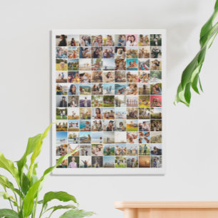 Simple Modern 99 Photo Collage Faux Canvas Print