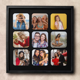 Simple Modern 9 Photo Collage Template Custom Peel And Stick Photo Tile