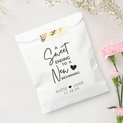 Simple Modern A Sweet Ending to A new Beginning  Favor Bag