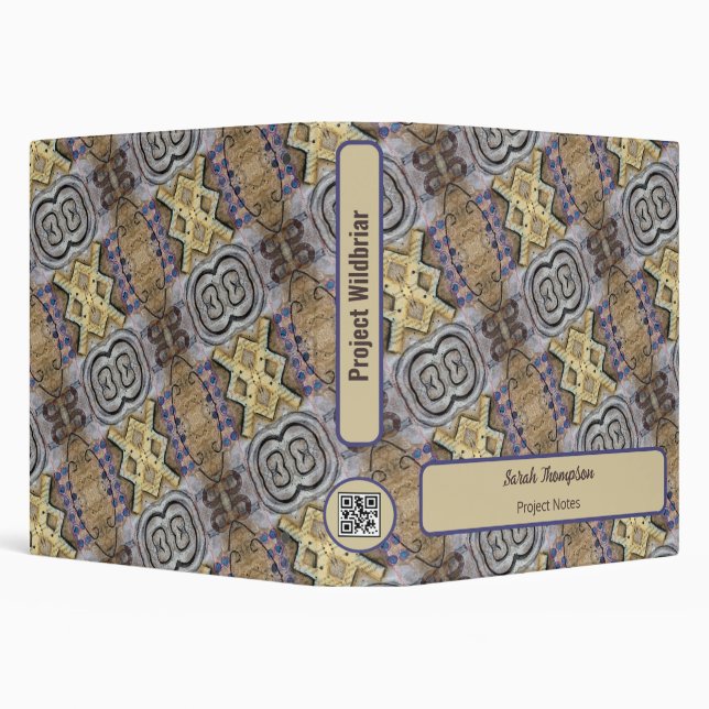 Simple Modern Abstract Accents QR Code or Logo 3 Ring Binder (Background)