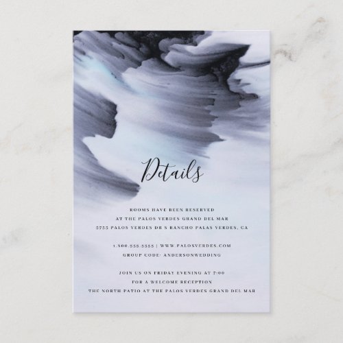Simple Modern Abstract Black Watercolor Wedding Enclosure Card - This incredible abstract collection was influenced by simple black watercolor and would fit perfectly for those planning a modern styled ceremony. The text is simple against an abstract watercolor background.