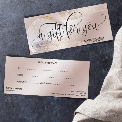 Simple Modern Abstract Blush Certificate Gift Card