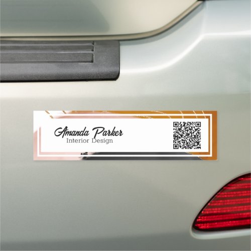 Simple Modern Abstract Business QR Code Car Magnet