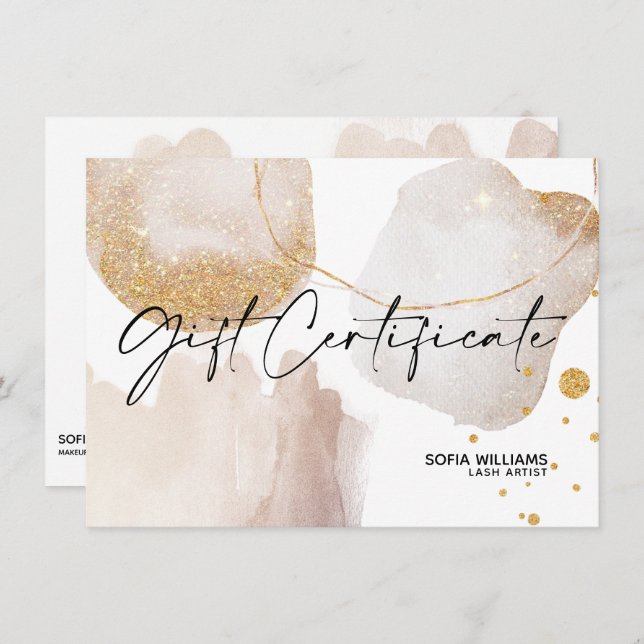 Simple Modern Abstract Certificate Gift Card (Front/Back)