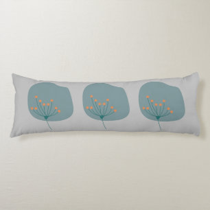 Simple Modern Abstract Grey and Blue Body Pillow