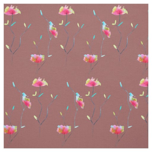 Simple modern abstract Japanese pink flower Fabric