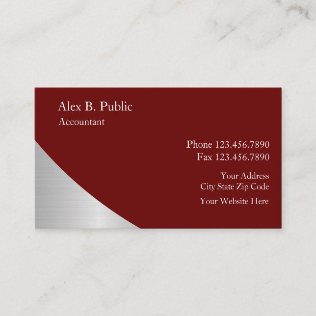 Simple Modern Accountant Business Cards (Front)