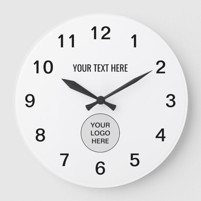 Simple Modern Add Your Logo Wall Clock (Front)