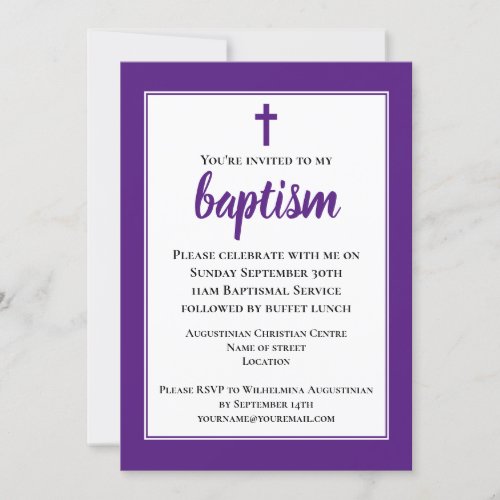 Simple Modern Adult Baptism Invitation