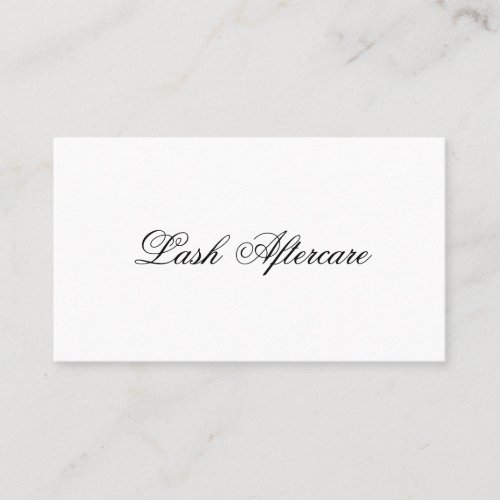 Simple Modern Aftercare Lashes Elegant Business Card