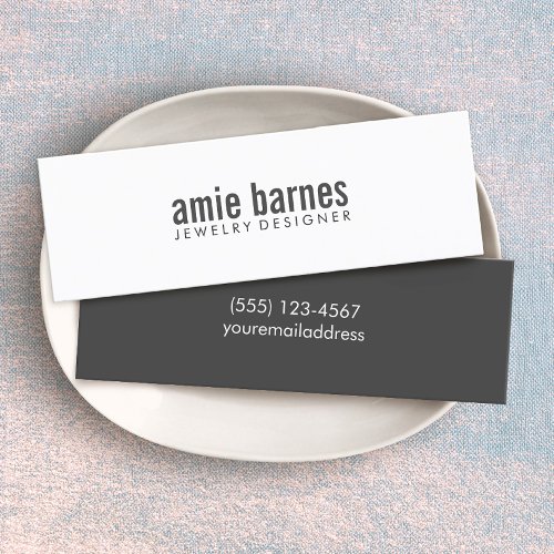  Simple Modern  and Bold Black and White Mini Business Card