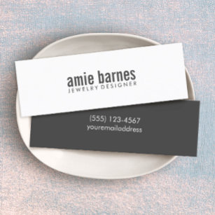  Simple Modern  and Bold Black and White Mini Business Card