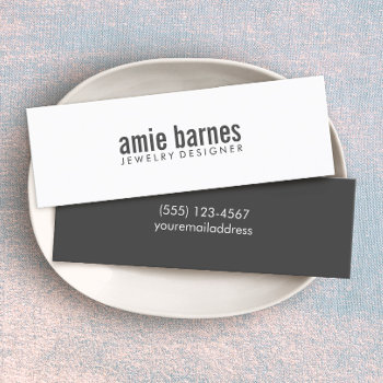 Simple Modern  And Bold Black And White Mini Business Card by sm_business_cards at Zazzle