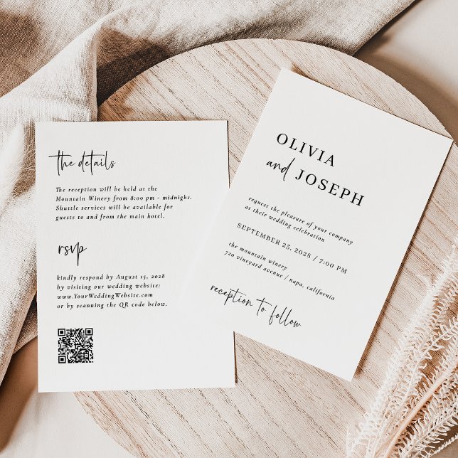 Simple Modern and Minimalist | All in One Wedding Invitation (Creator Uploaded)