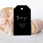 Simple Modern and Minimalist | Black Wedding Gift Tags<br><div class="desc">These elegant,  dark black wedding or bridal shower gift tags are simple and minimalist yet very stylish due to the white,  modern handwritten script that says "thank you",  and the clean layout.</div>