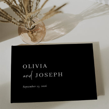 Simple Modern And Minimalist Black | Wedding Guest Book by Customize_My_Wedding at Zazzle