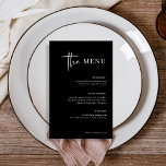 Simple Modern and Minimalist | Black Wedding Menu<br><div class="desc">This elegant,  black wedding dinner menu is simple and minimalist yet very stylish due to the white modern handwritten script and clean layout.</div>