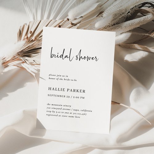 Simple Modern and Minimalist  Bridal Shower Invitation