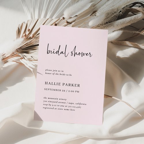 Simple Modern and Minimalist  Bridal Shower Invitation