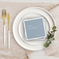 Simple Modern and Minimalist | Dusty Blue Wedding Napkins