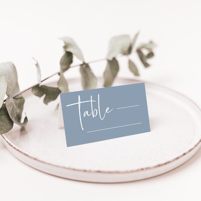 Simple Modern and Minimalist | Dusty Blue Wedding Place Card (Creator Uploaded)