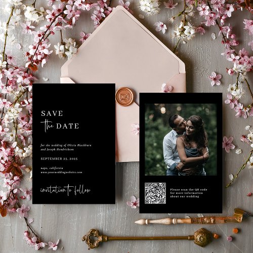 Simple Modern and Minimalist  Photo Wedding Save The Date