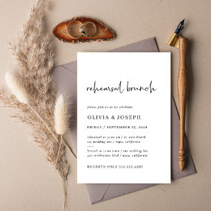 Simple Modern and Minimalist Rehearsal Brunch Invitation