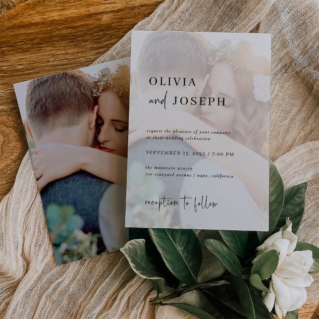 Simple Modern and Minimalist | Two Photo Wedding Invitation (Creator Uploaded)
