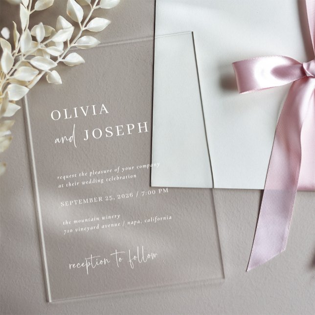 Simple Modern and Minimalist | Wedding Acrylic Invitations (Creator Uploaded)