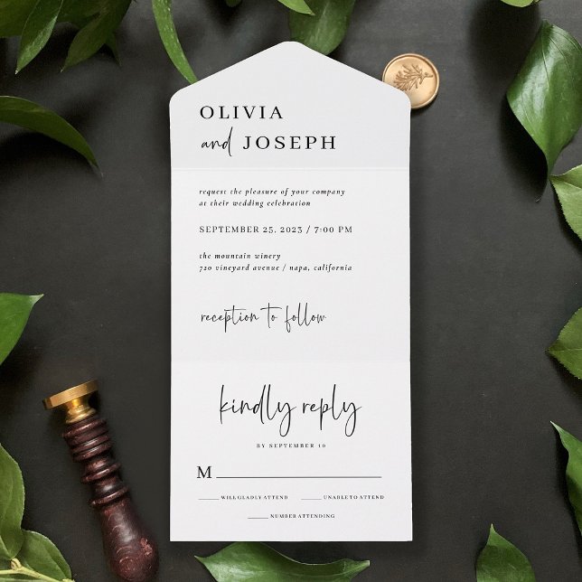 Simple Modern and Minimalist | Wedding All In One Invitation (Creator Uploaded)