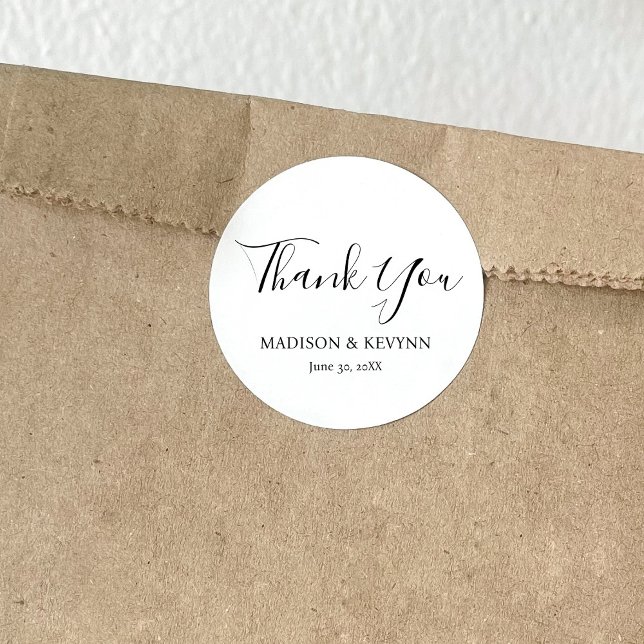 Simple Modern and Minimalist | Wedding  Classic Round Sticker (Creator Uploaded)