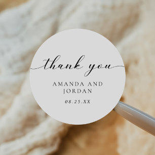 Simple Modern and Minimalist Wedding  Classic Round Sticker