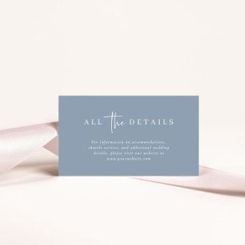Simple Modern And Minimalist | Wedding Details Enclosure Card by Customize_My_Wedding at Zazzle