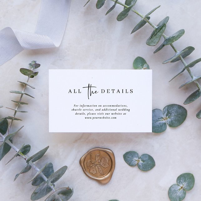 Simple Modern and Minimalist | Wedding Details Enclosure Card (Creator Uploaded)