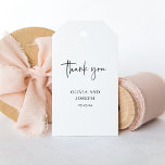 Simple Modern and Minimalist | Wedding Gift Tags<br><div class="desc">These elegant,  black and white wedding or bridal shower gift tags are simple and minimalist yet very stylish due to the modern handwritten script that says "thank you",  and the clean layout.</div>