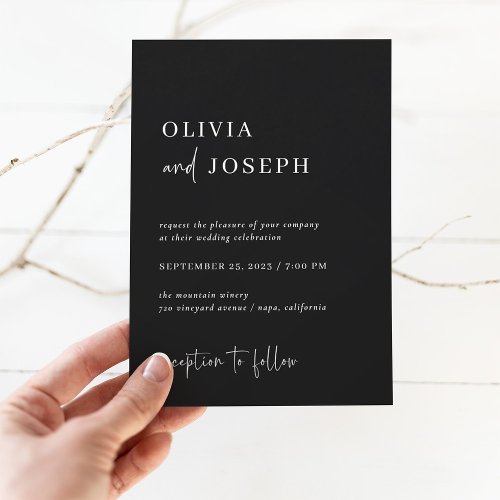 Simple Modern and Minimalist  Wedding Invitation
