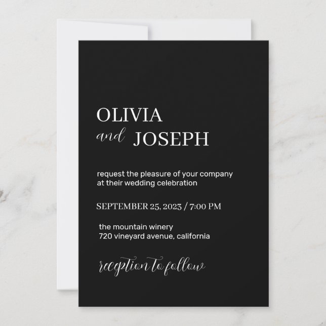 Simple Modern and Minimalist | Wedding Invitation  (Front)