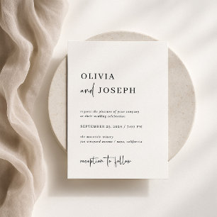 Simple Modern and Minimalist Wedding Letterpress Invitation