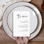 Simple Modern and Minimalist | Wedding Menu<br><div class="desc">This elegant,  black and white wedding dinner menu is simple and minimalist yet very stylish due to the modern handwritten script and clean layout.</div>