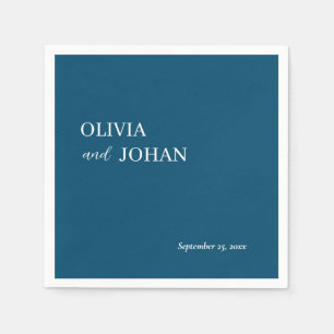 Simple Modern and Minimalist Wedding Navy Blue Napkins